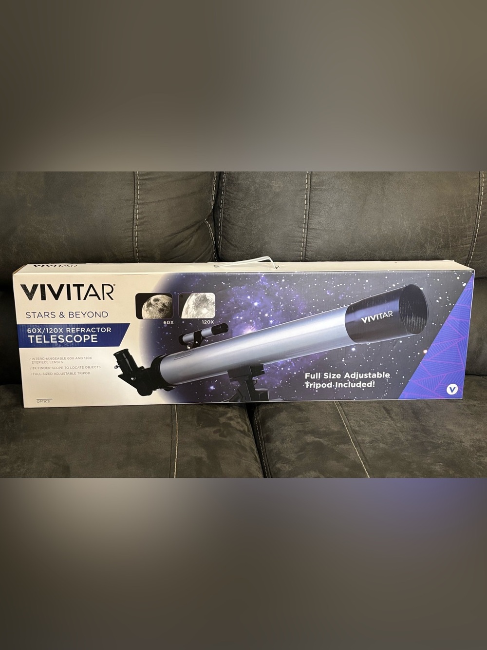 Vivitar 60x/120x Refractor Telescope - Silver/Black